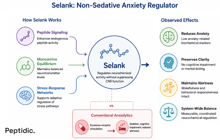 What Do Research Findings Indicate About Selank as a Non-Sedative Anxiety Regulator?